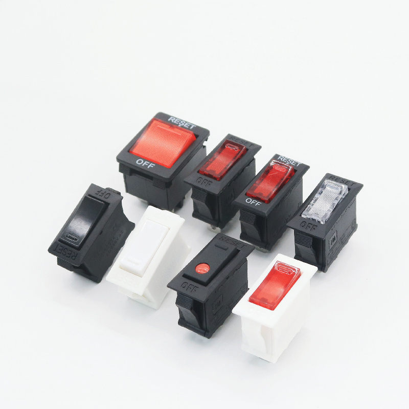 2/3/4 pins on off  Power protection 6a 10a 12a 16a led overload protection boat rocker switch