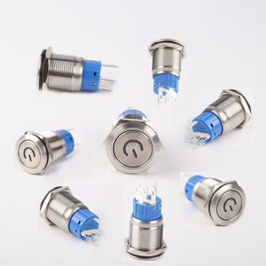 Waterproof Buttons Switches Metal Latching Momentary Illuminated Switch 19mm Push Button Switch