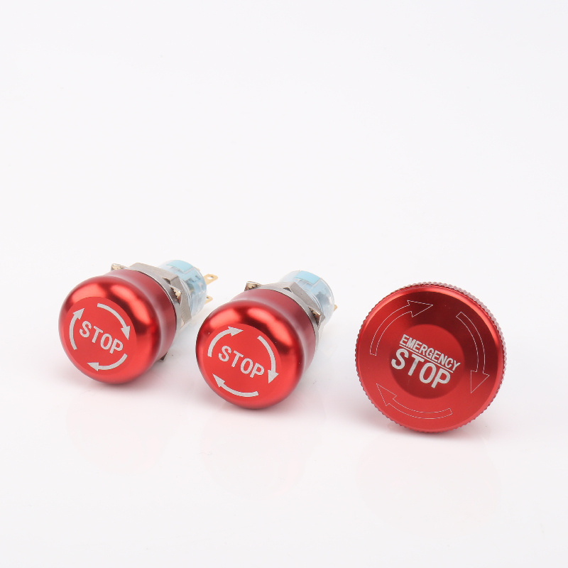 Mushroom Head Screw Terminal 19mm 22mm Momentary ip67 emergency stop push button switch