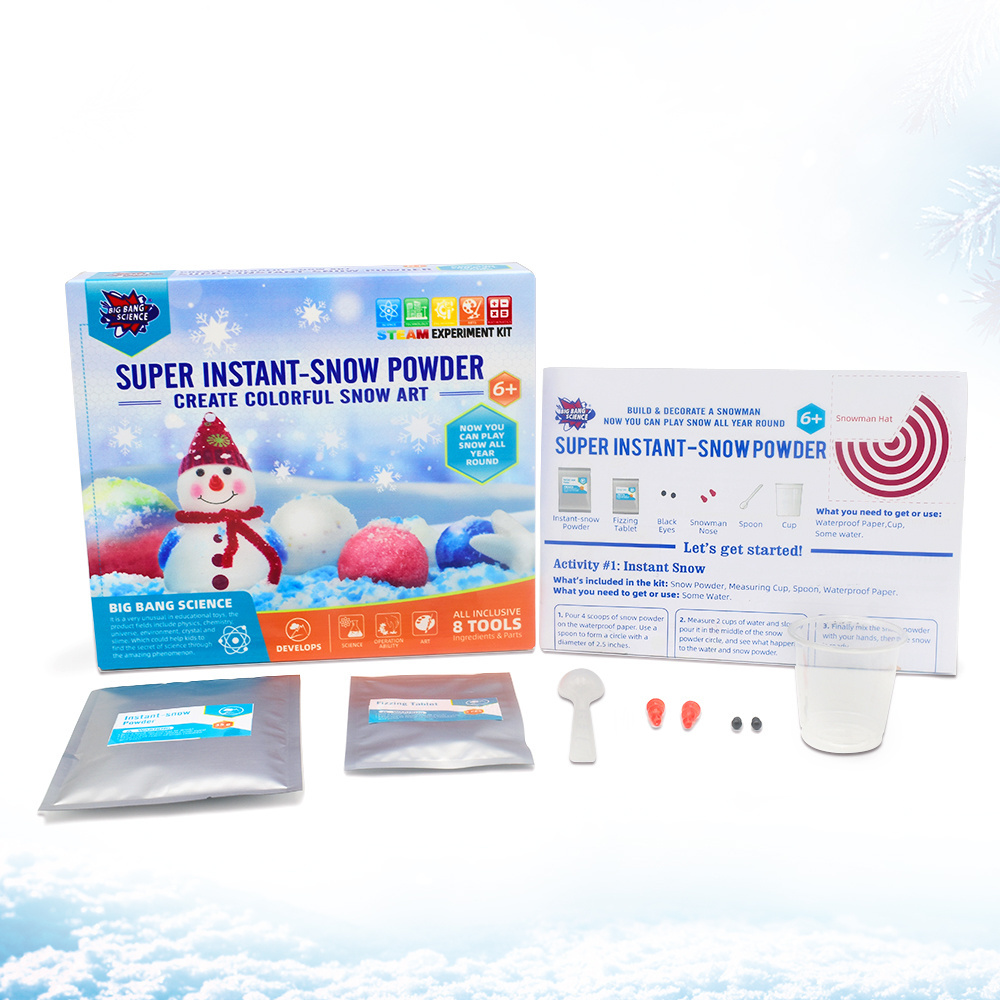 Instant Snow Powder Toys STEM Activities Educational Science Kits for Kids Makes Realistic Fluffy Snow at Classrooms and Home