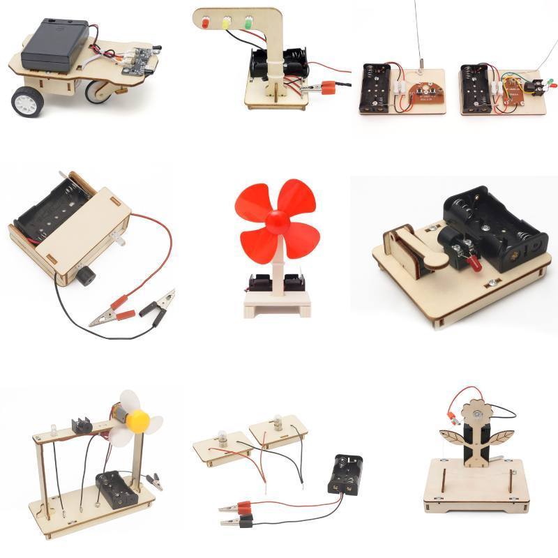 Wooden Electric Toys Model Education School Project Creative Puzzle DIY Stem Science Kit for Kids