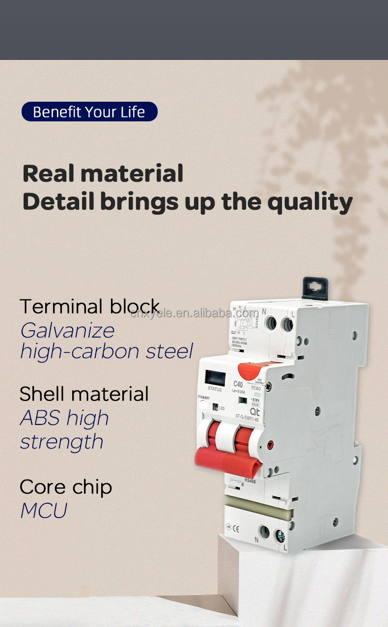 WIFI RCBO Current Circuit Breaker tuya smart Overload Overvoltage/Undervoltage Over Current Leakage Protection Reclosing Switch