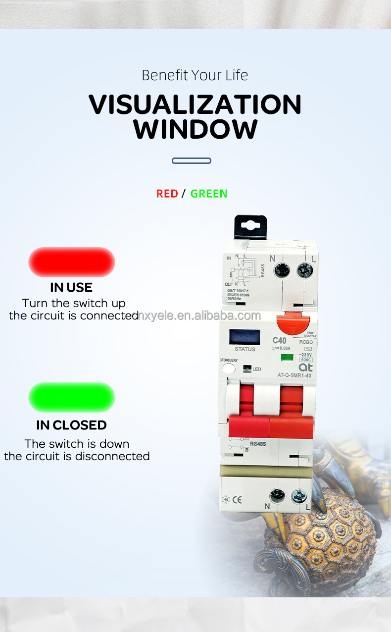 WIFI RCBO Current Circuit Breaker tuya smart Overload Overvoltage/Undervoltage Over Current Leakage Protection Reclosing Switch