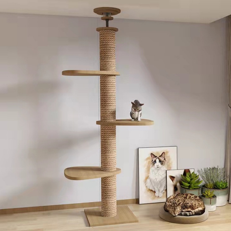 Manufacturer's direct sales of large solid wood cat climbing frames