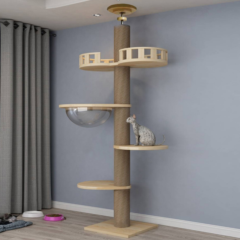 Manufacturer's direct sales of large solid wood cat climbing frames