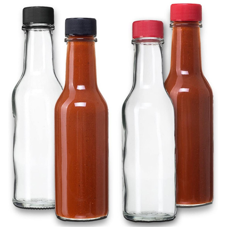 3oz 5oz 8oz 150ml 250ml round clear  Woozy Chili Salad ketchup Tomato Sauce salad dressing jams Hot Sauce Chilli Glass Bottle