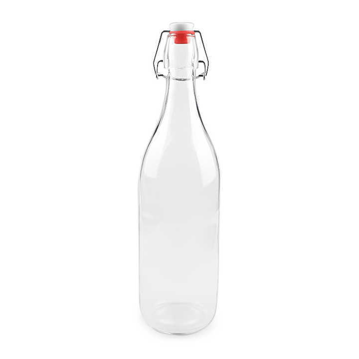 square round 200ml 250ml 500ml 750ml 1000ml water juice swing clip top wine alcoholic beverages kombucha airtight glass bottle