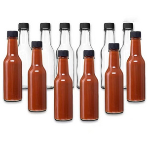 3oz 5oz 8oz 150ml 250ml round clear  Woozy Chili Salad ketchup Tomato Sauce salad dressing jams Hot Sauce Chilli Glass Bottle