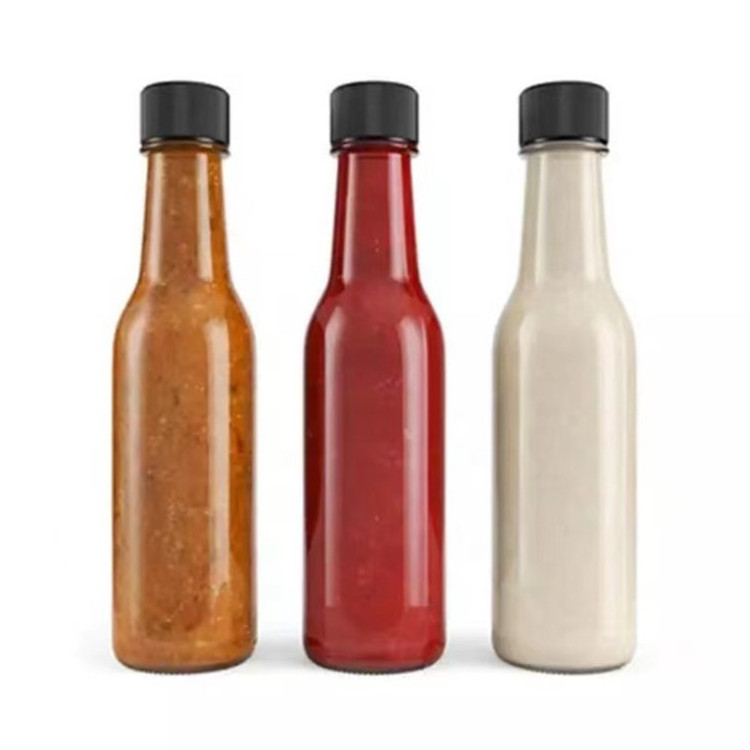 3oz 5oz 8oz 150ml 250ml round clear  Woozy Chili Salad ketchup Tomato Sauce salad dressing jams Hot Sauce Chilli Glass Bottle