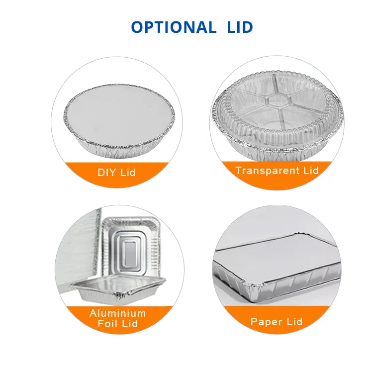 Alloy 3004 High Quality Disposable Aluminum Foil Box Cake Cup/Container Round Tin Foil Bowl Box With Lid