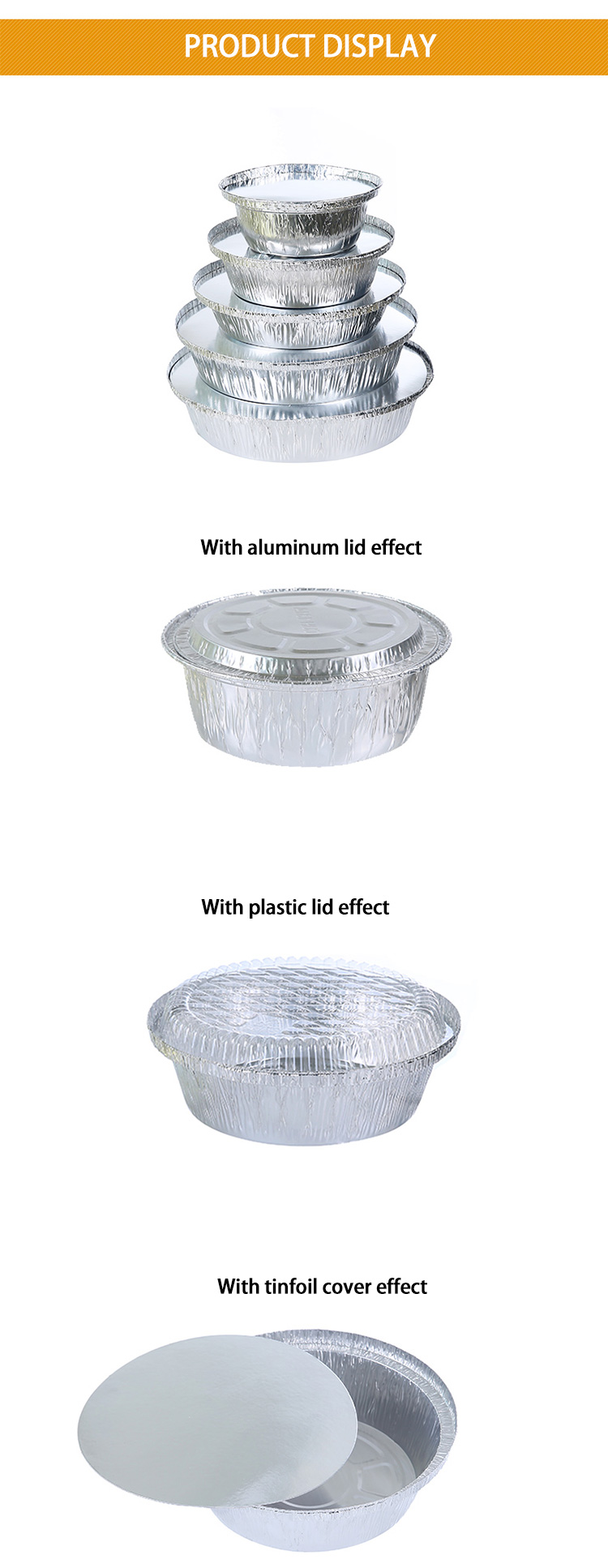 Alloy 3004 High Quality Eco Disposable Restaurant Food Aluminum round foil containers 8/9 inch Pot Pie Pan Round Foil Tray