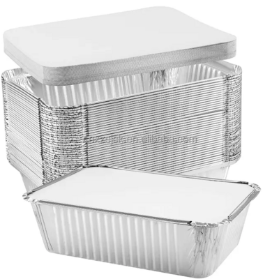 Food Grade Disposable Aluminum Foil Pan Baking Foil Tray with Plastic Lid Takeaway Aluminum Foil Container