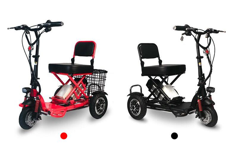 Hot Sale Unique Design 48V Dual 350W*2 Mobility Scooter Folding E-Scooter Three Wheels Disc Brake Disable Scooter