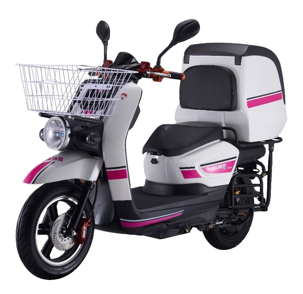 2000W Motor Lithium battery powered Pizza delivery electric moped with rear big box