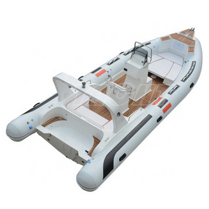 CE 25ft Luxury RIB760 Rigid Fiberglass V-deep Hull Orca Hypalon PVC Inflatable Boat