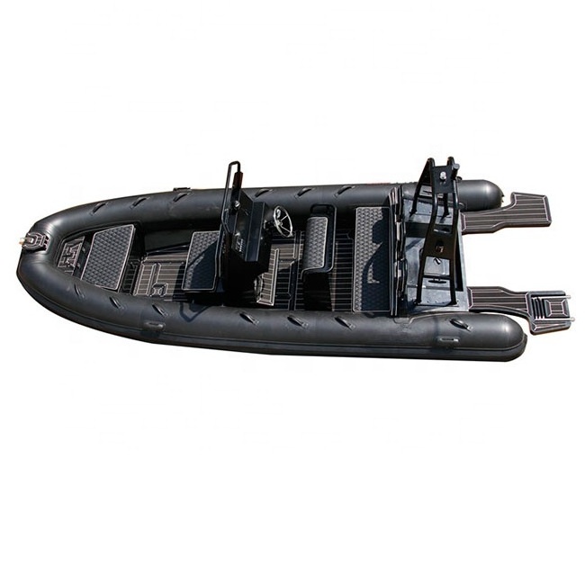 Black  Aluminum Hull RIB 560 Orca Hypalon Rhib Inflatable Boat 18ft With Swimming Platform