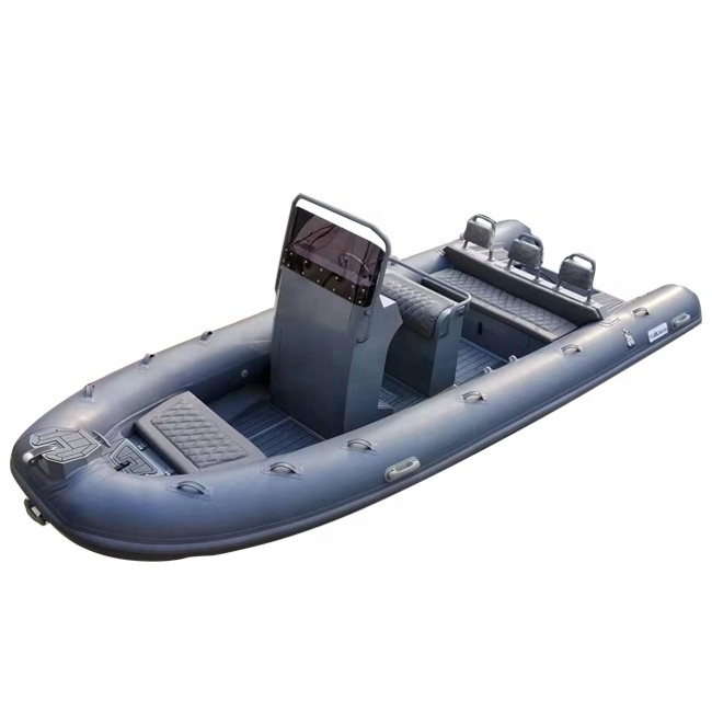 Black  Aluminum Hull RIB 560 Orca Hypalon Rhib Inflatable Boat 18ft With Swimming Platform