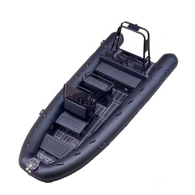 Black  Aluminum Hull RIB 560 Orca Hypalon Rhib Inflatable Boat 18ft With Swimming Platform