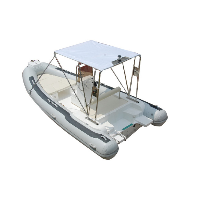 18ft RIB 550 Fiberglass Hull Inflatable Pontoon Boat