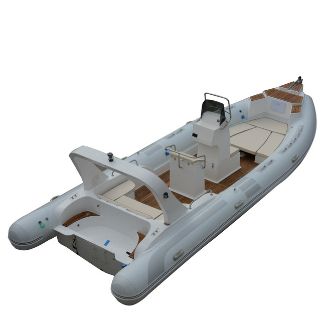 CE 25ft Luxury RIB760 Rigid Fiberglass V-deep Hull Orca Hypalon PVC Inflatable Boat