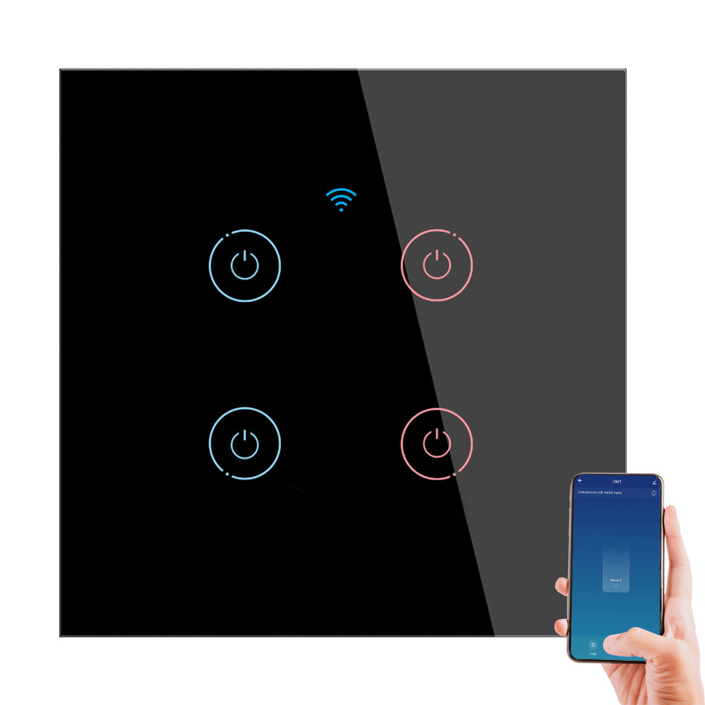 Smart Switch Light Touch Tuya Wifi  RF433MHZ EU Without Neutral Wire Wall Control on off For APP Alexa Google Home