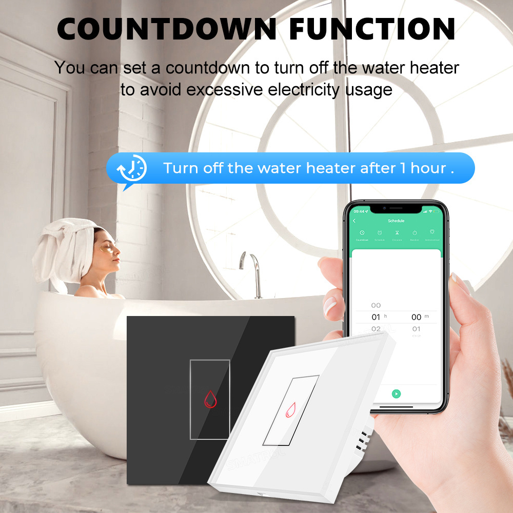 Water heater switch 20A WiFi tuya EU smart Google smart home boiler air conditioner power monitor switches