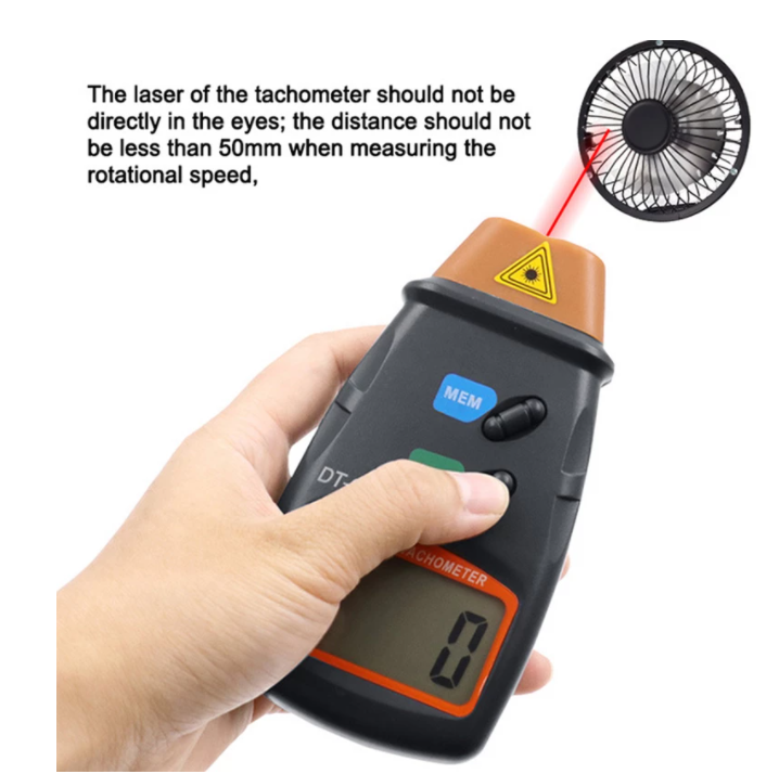 DT2234C Digital Laser Counter Meter Non Contact RPM Tach Speed Gauge Engine Diagnostic Tool