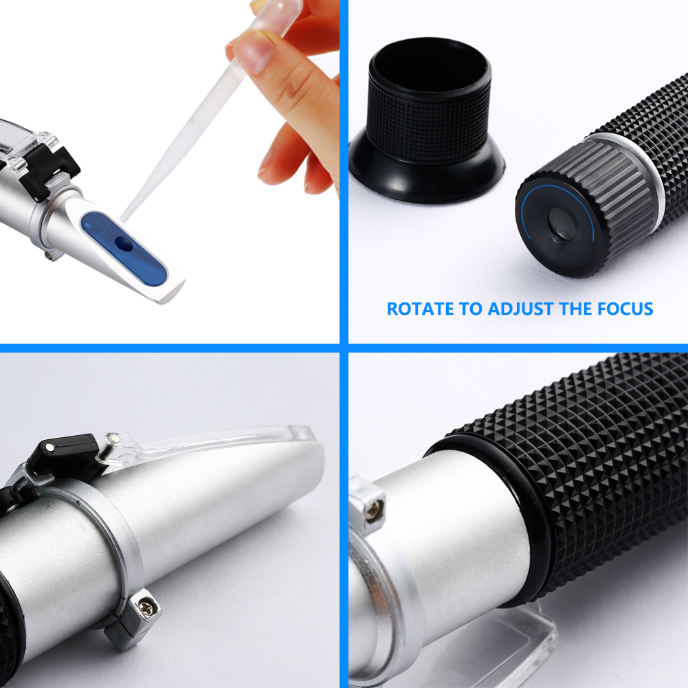 High precision 3 in 1 Handheld Portable Grape Wine Alcohol Refractometer 0-25%Vol , 0-40%Brix,0-22Baume Alcohol Tester