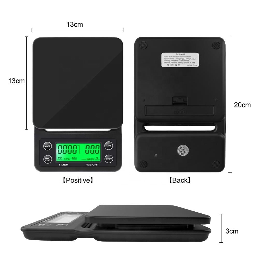 Drip Coffee Scale With Timer Portable Digital Kitchen Scale LCD Electronic Scales new balance 3kg/0.1g 5kg/0.1g