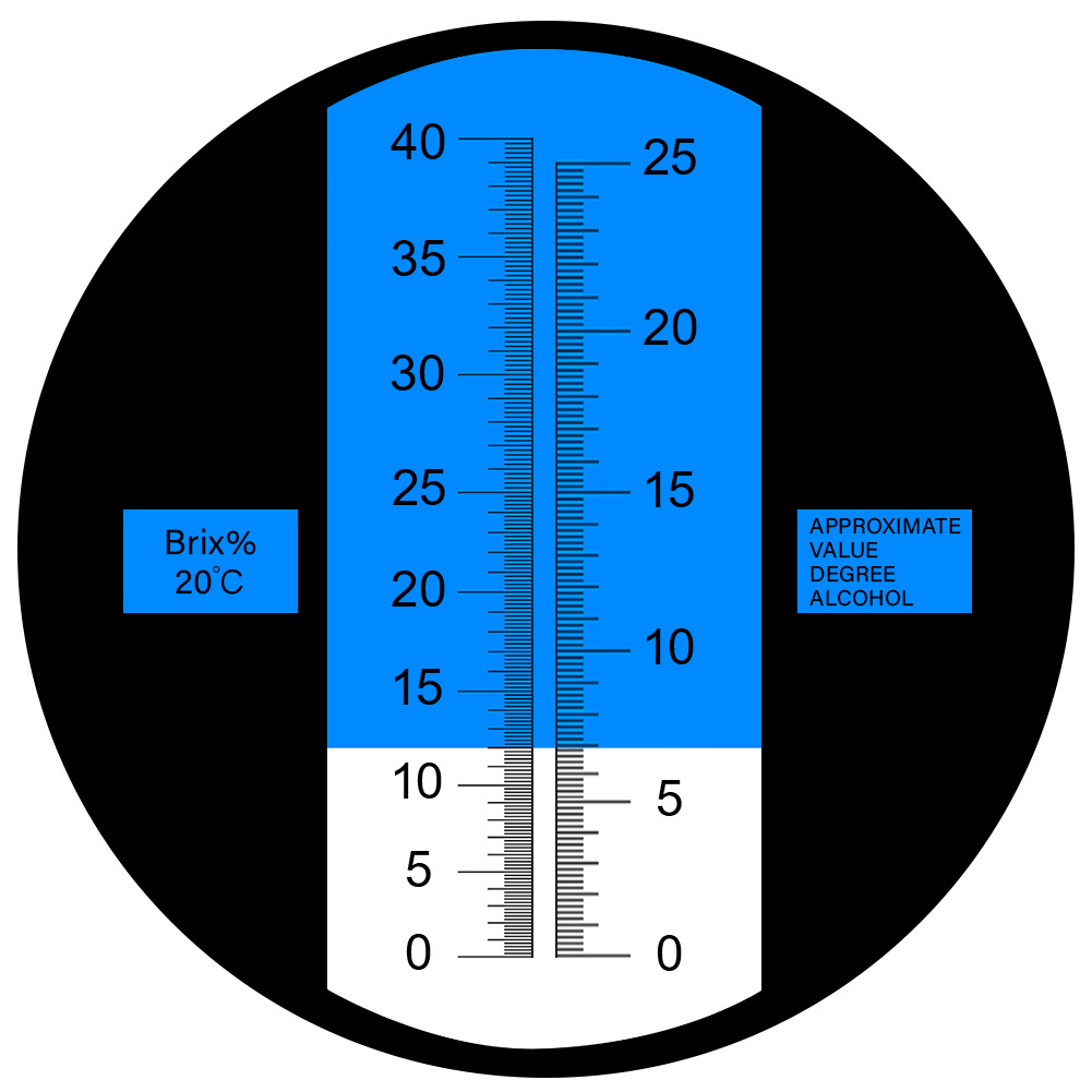 Hand-held  Brix Refractometer 0-40% Brix 0-25% Wine wort Refractometer Beer Fruit Juice Wine Sugar Refractometer