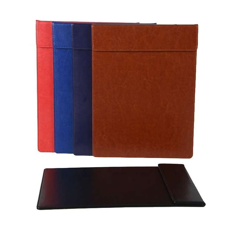 Memo Paper Folding Writing Pad Restaurant Hotel Menu Folder A4 Leather Clipboards with Strong Magnets Clip