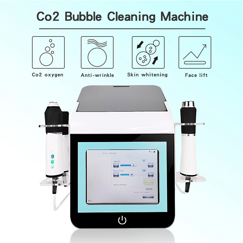 Portable 3 In 1 Co2 Oxygen Bubble Beauty Facial Spa Exfoliate Device RF Face Lift Anti Aging Oxygen Jet Peel Machine