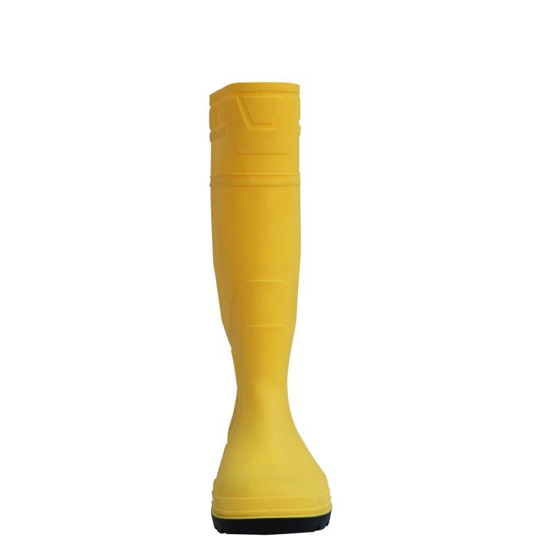 Popular styles steel toe cap steel midsole chemical resistant mining yellow farmer PVC High rain boots