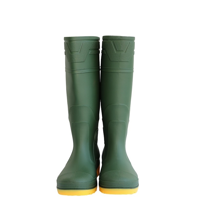 Popular styles steel toe cap steel midsole chemical resistant mining yellow farmer PVC High rain boots