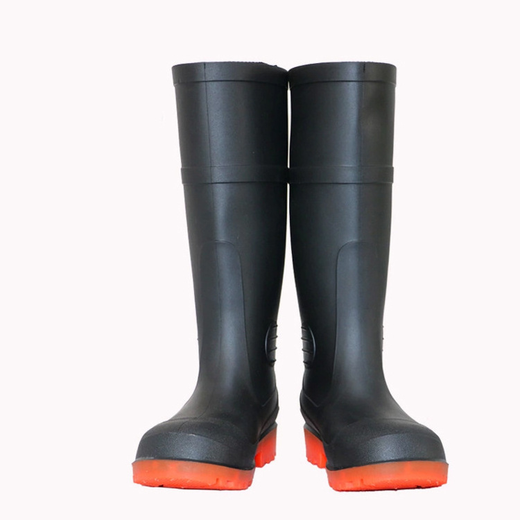 Custom pvc boots plastic work shoes men women anti-slip waterproof steel toe rain boots medical shoes