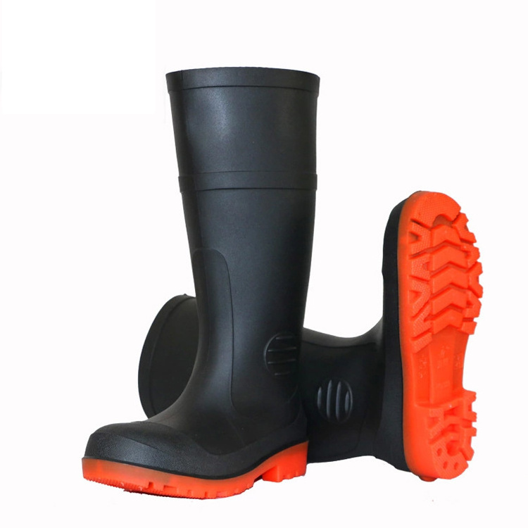 Custom pvc boots plastic work shoes men women anti-slip waterproof steel toe rain boots medical shoes