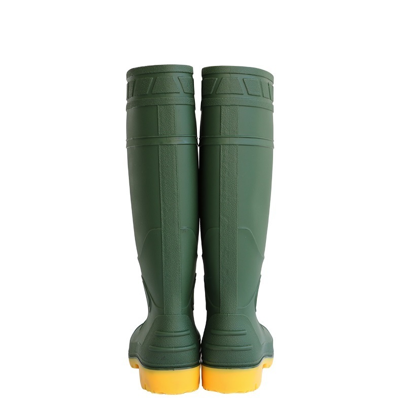 Popular styles steel toe cap steel midsole chemical resistant mining yellow farmer PVC High rain boots