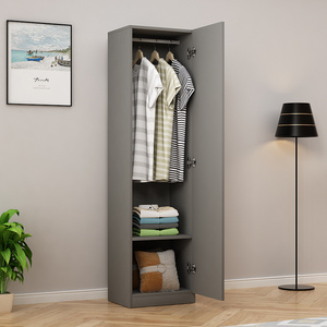 Grey Minimalist Apartment Single-door Small Area Small Home Rental Room With Simple Wardrobe Storage Wardrobe