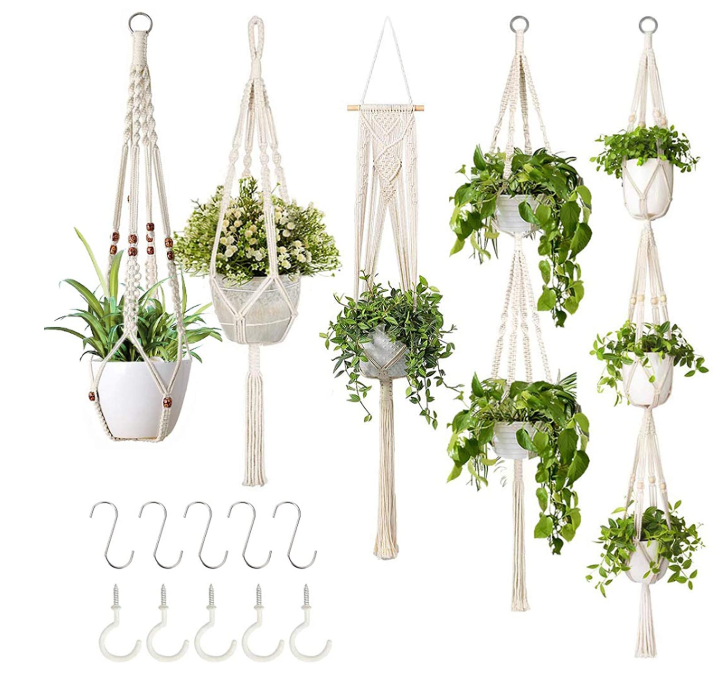 Home Decorative Small MOQ Macrame Plant Hangers in Different Designs Boho Handmade Indoor Wall Hanging Planter Plant Holder