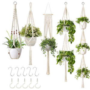 Home Decorative Small MOQ Macrame Plant Hangers in Different Designs Boho Handmade Indoor Wall Hanging Planter Plant Holder