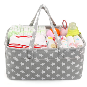 Baby Diaper Caddy Organizer Nappy Caddy Nursery Storage Portable Car Organizer with Detachable Divider and 10 Invisible Pockets