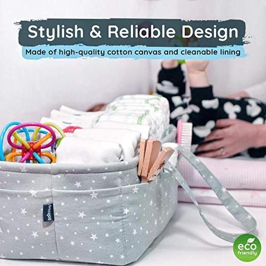 Amazon Hot Selling Custom Canvas Baby Diaper Caddy  Organizer Bag With 3 compartments Nursery Car Organizer tote Bag