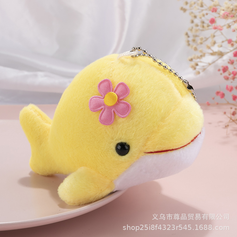 Latest Hot Sale Cute Dolphin Doll Plush Keychain Stuffed Animal Fluffy Toy Keyring For House Key And Bag Accessory