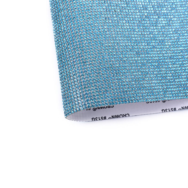 24x40 cm High Quality Aquamarine Colors Clothes Adhesive Rhinestone Sheets Hotfix Sheet Stick