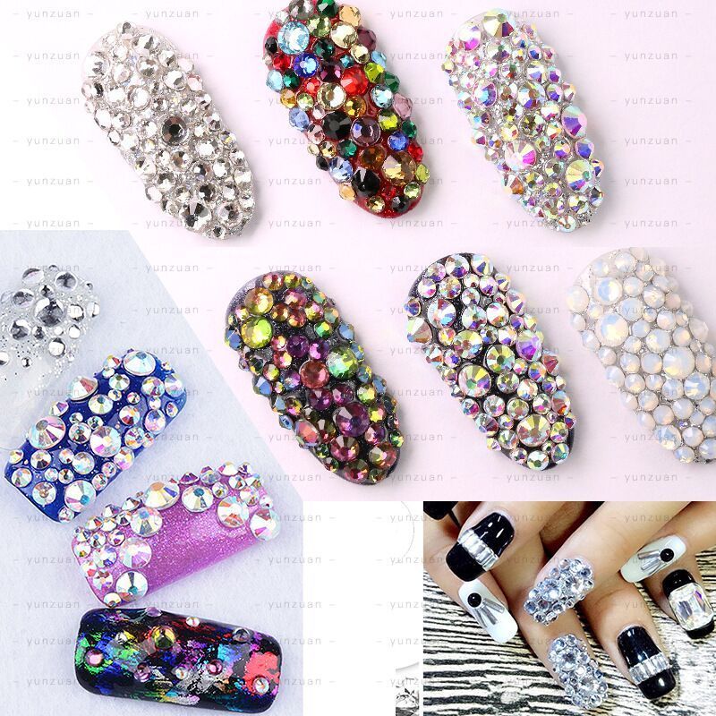 Yantuo Factory Wholesale SS20 Flatback Non Hotfix Rhinestones Silver Base Crystal AB Glass Eco-friendly 2 Bags Nail Rhinestones