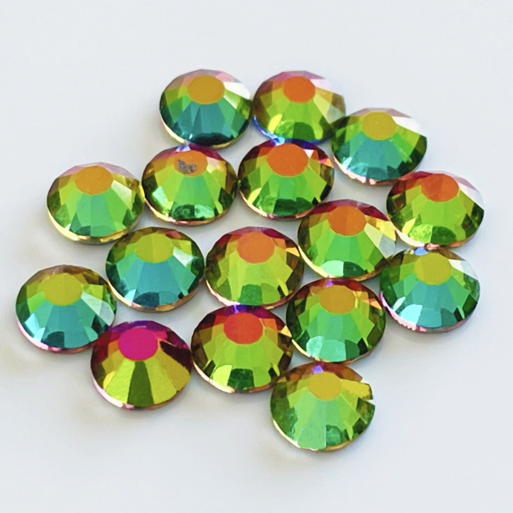 Hot Selling Product Rainbow VM Glass Crystal Flatback bulk Glitter Non Hotfix Rhinestone For Crafts Nail Art Decorations