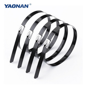 Customized Ball Type 304/316 Self Locking Pvc Coated Stainless Steel Cable Tie Wing Lock Cable Tie/ Stainless Steel Band Strap