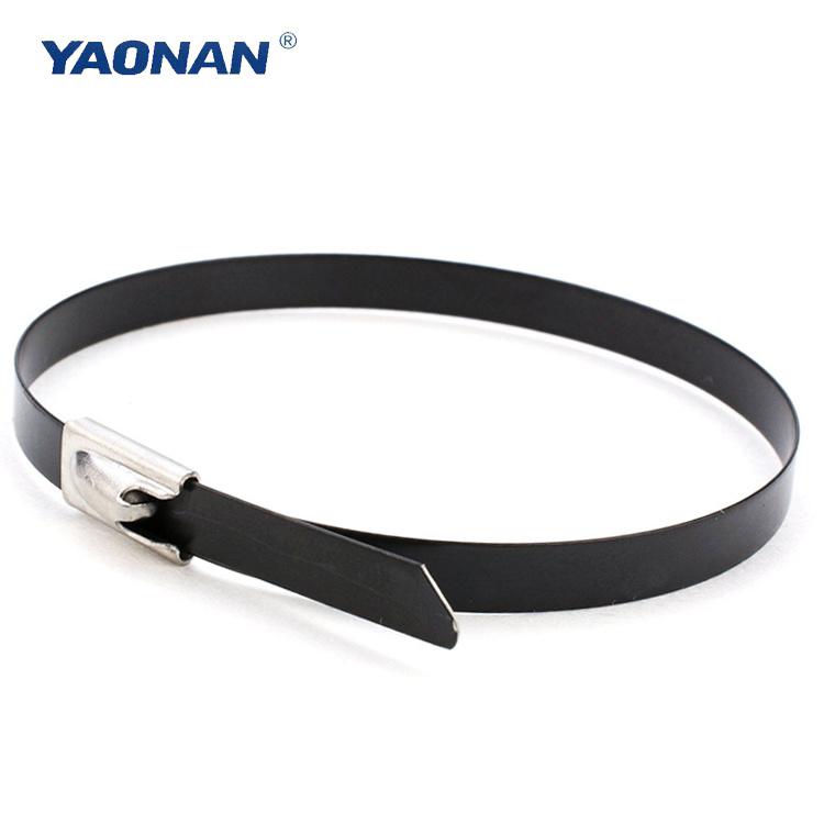 Customized Ball Type 304/316 Self Locking Pvc Coated Stainless Steel Cable Tie Wing Lock Cable Tie/ Stainless Steel Band Strap