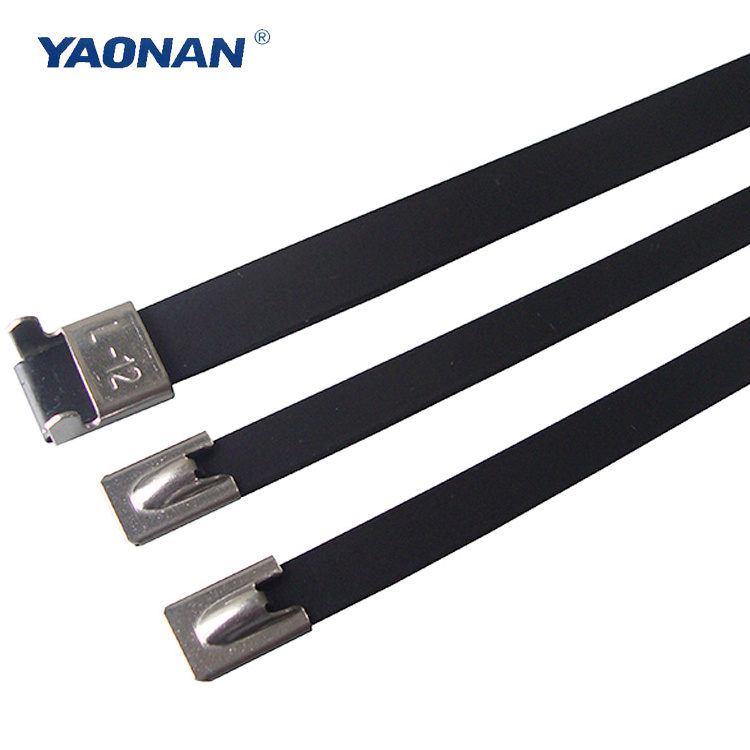 Customized Ball Type 304/316 Self Locking Pvc Coated Stainless Steel Cable Tie Wing Lock Cable Tie/ Stainless Steel Band Strap