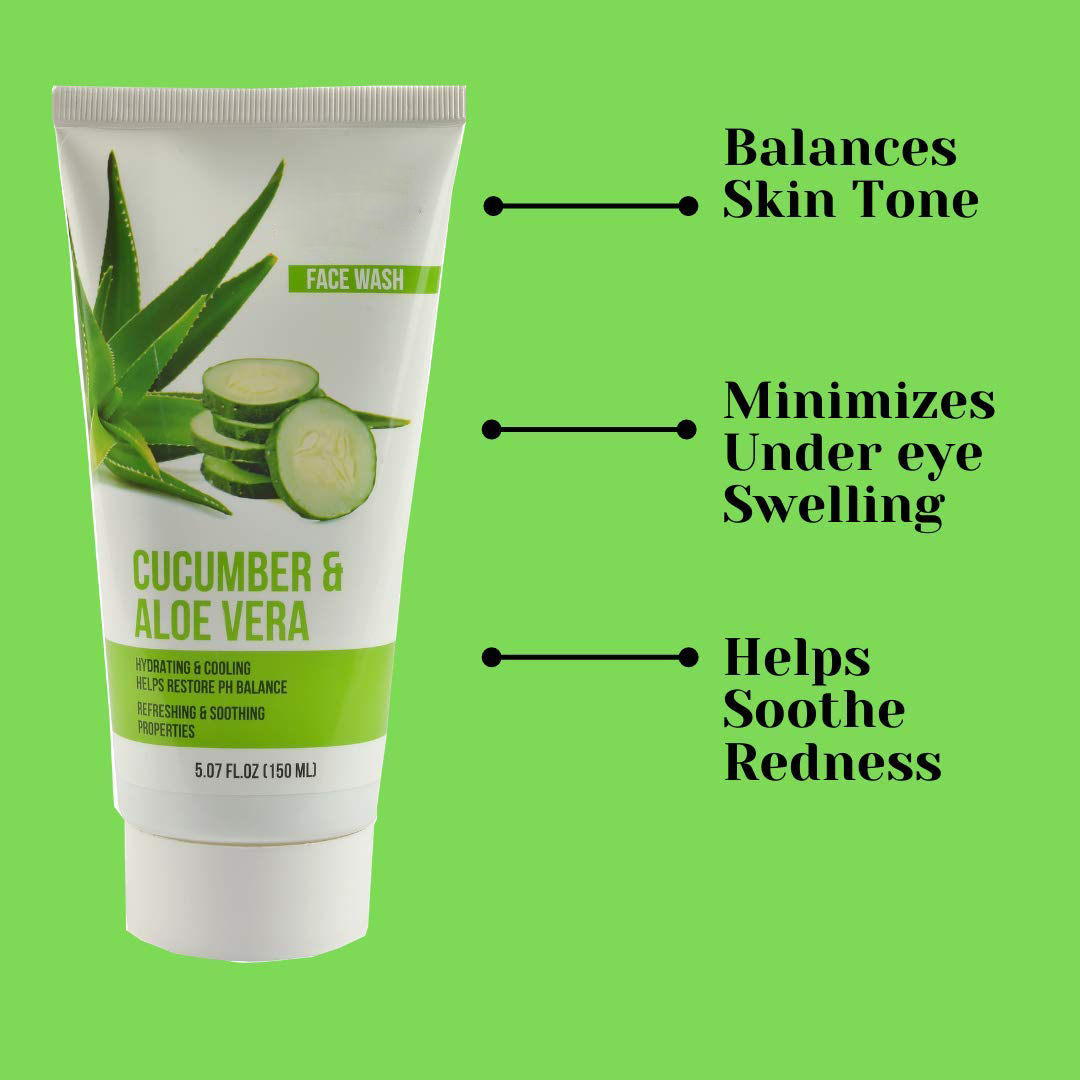 OEM Nourishing Hydrating Dull Skin Gentle Cleanser Cucumber Aloe Vera Facial Cleanser